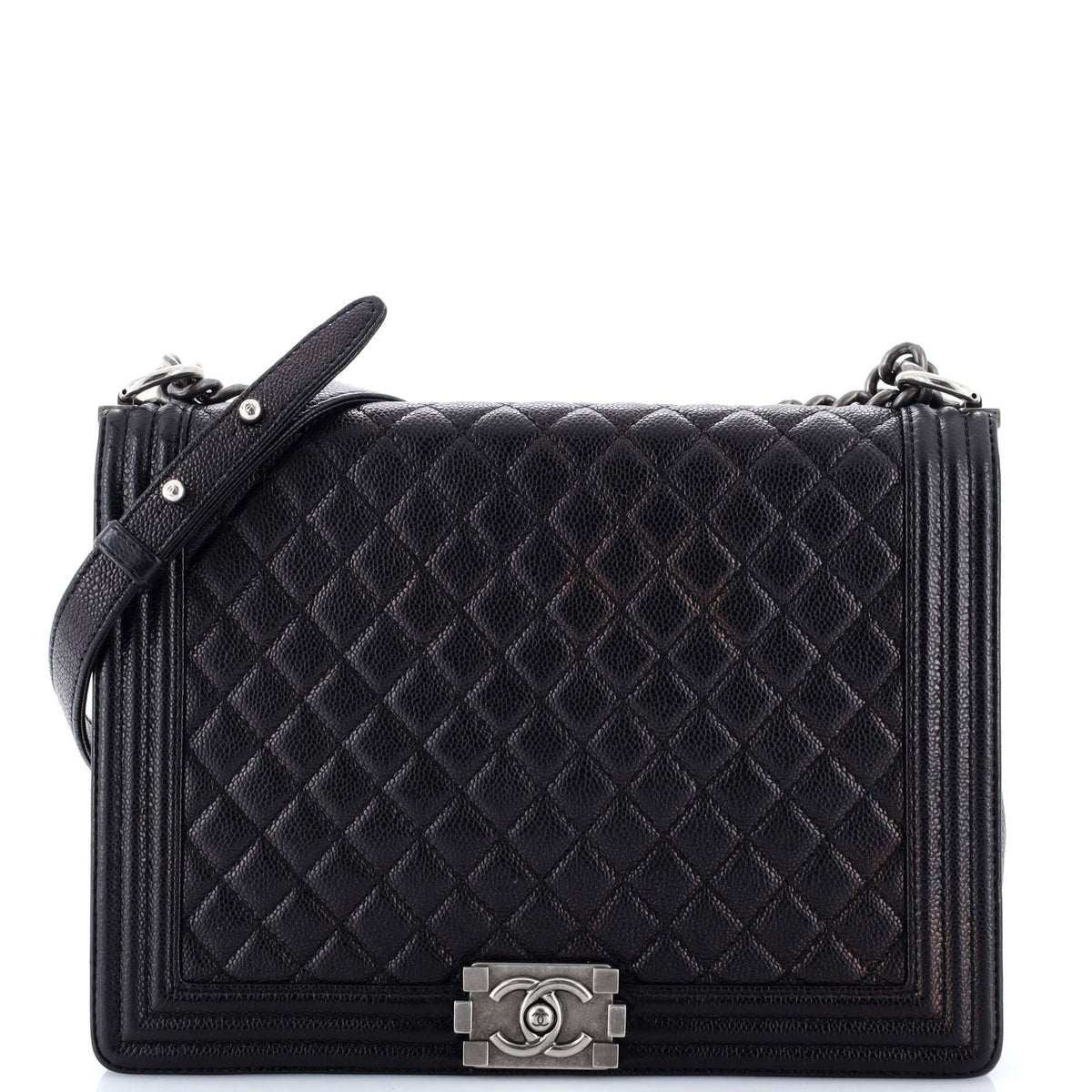 Chanel CHANEL Boy Flap Bag Quilted Caviar Large