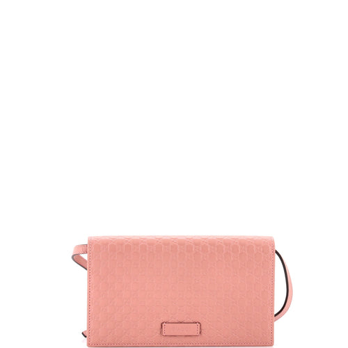 GUCCI Wallet on Strap Microguccissima Leather