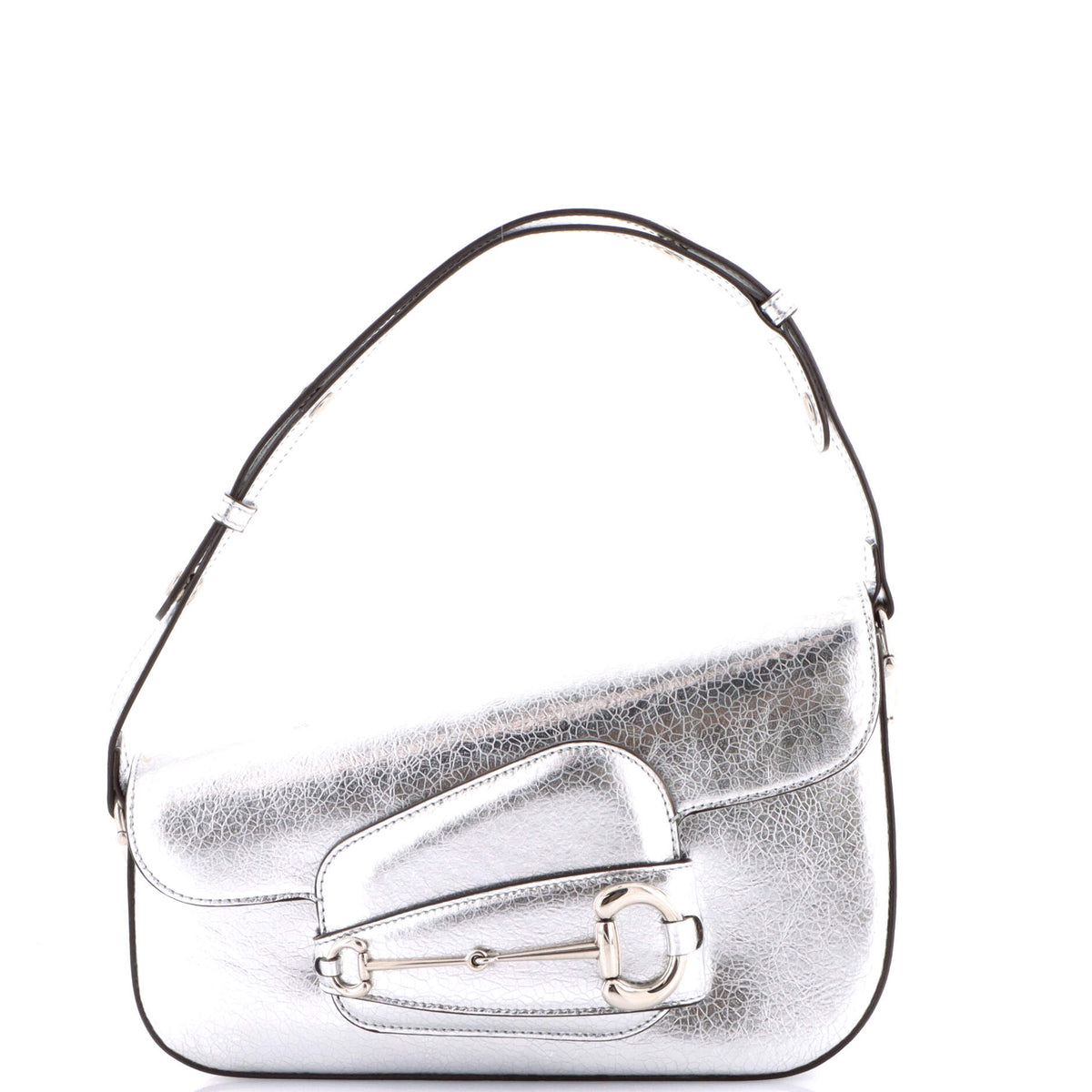 Gucci GUCCI Horsebit 1955 Asymmetric Shoulder Bag Leather Small