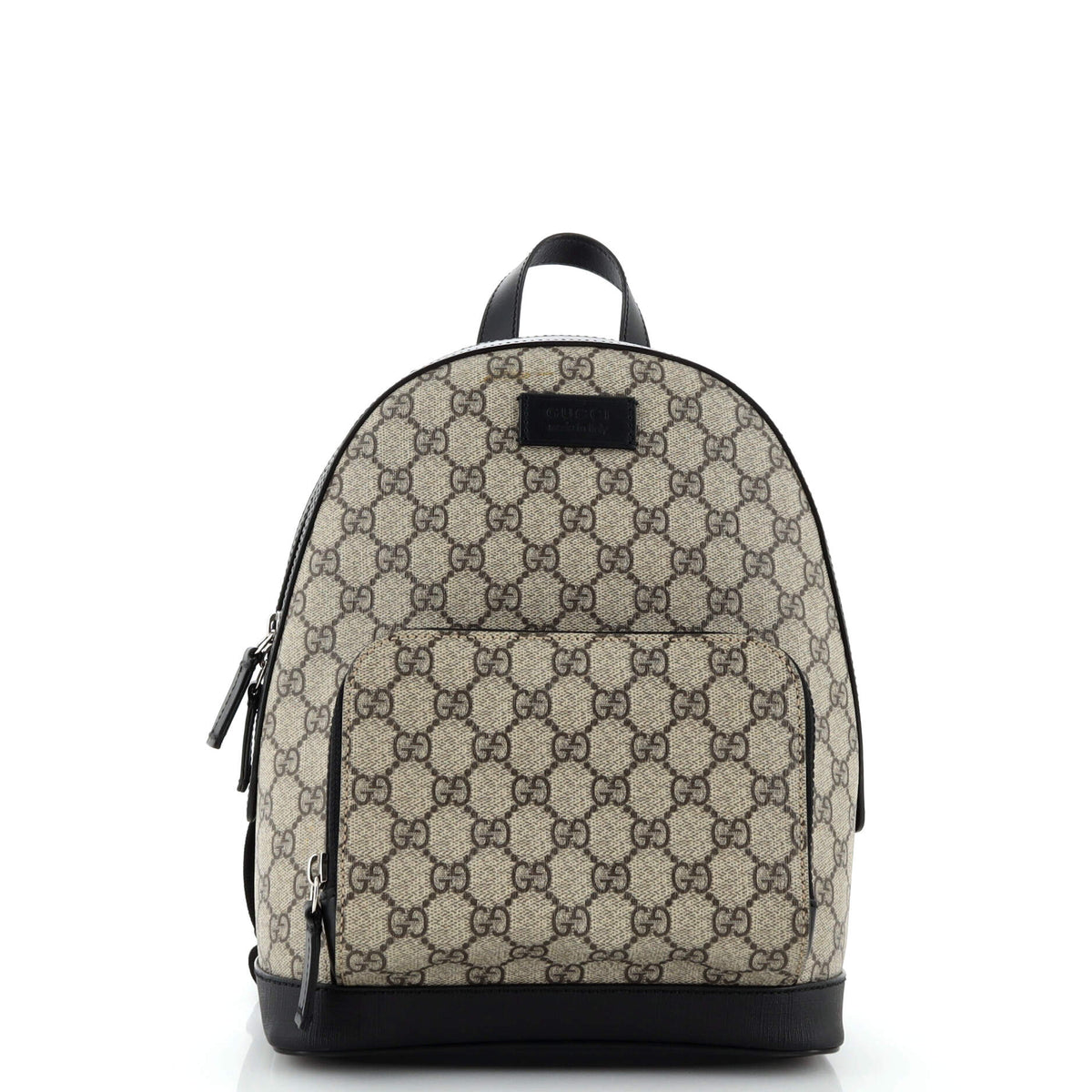Gucci GUCCI Zip Pocket Backpack GG Coated Canvas Small
