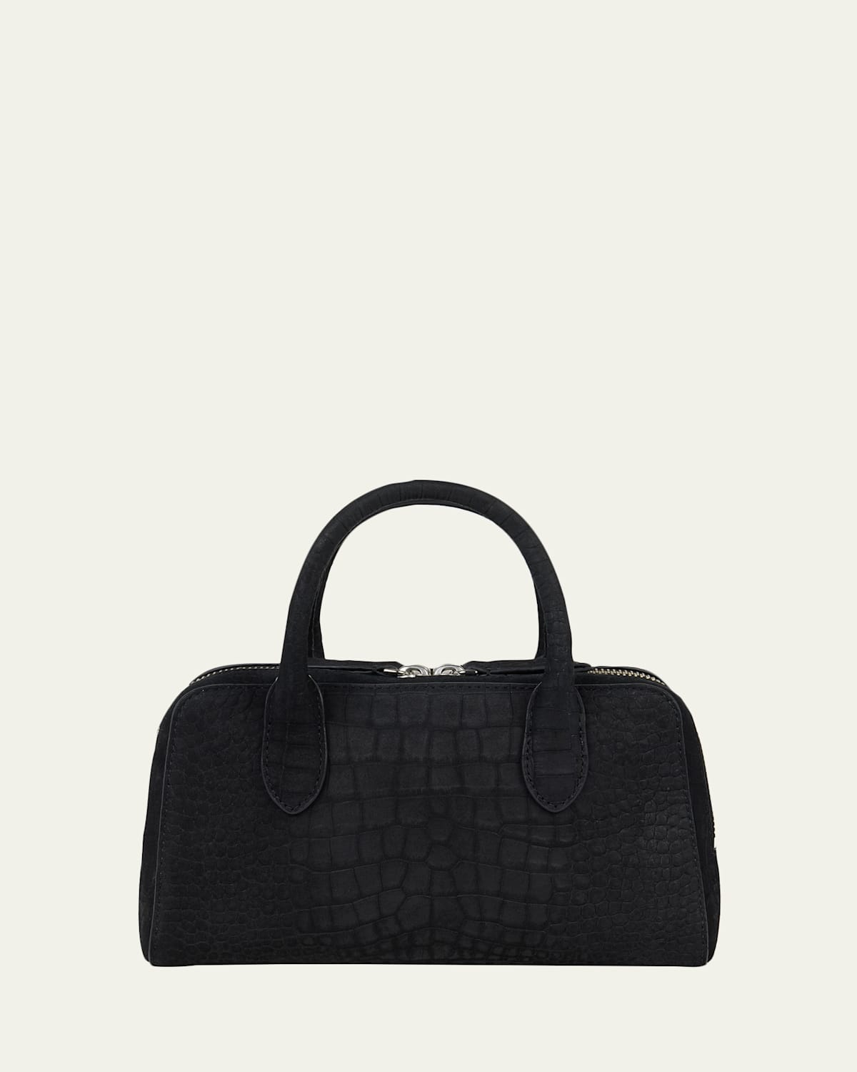 Boss The Ivy 22 Croc-Embossed Nubuck Leather Top-Handle Bag