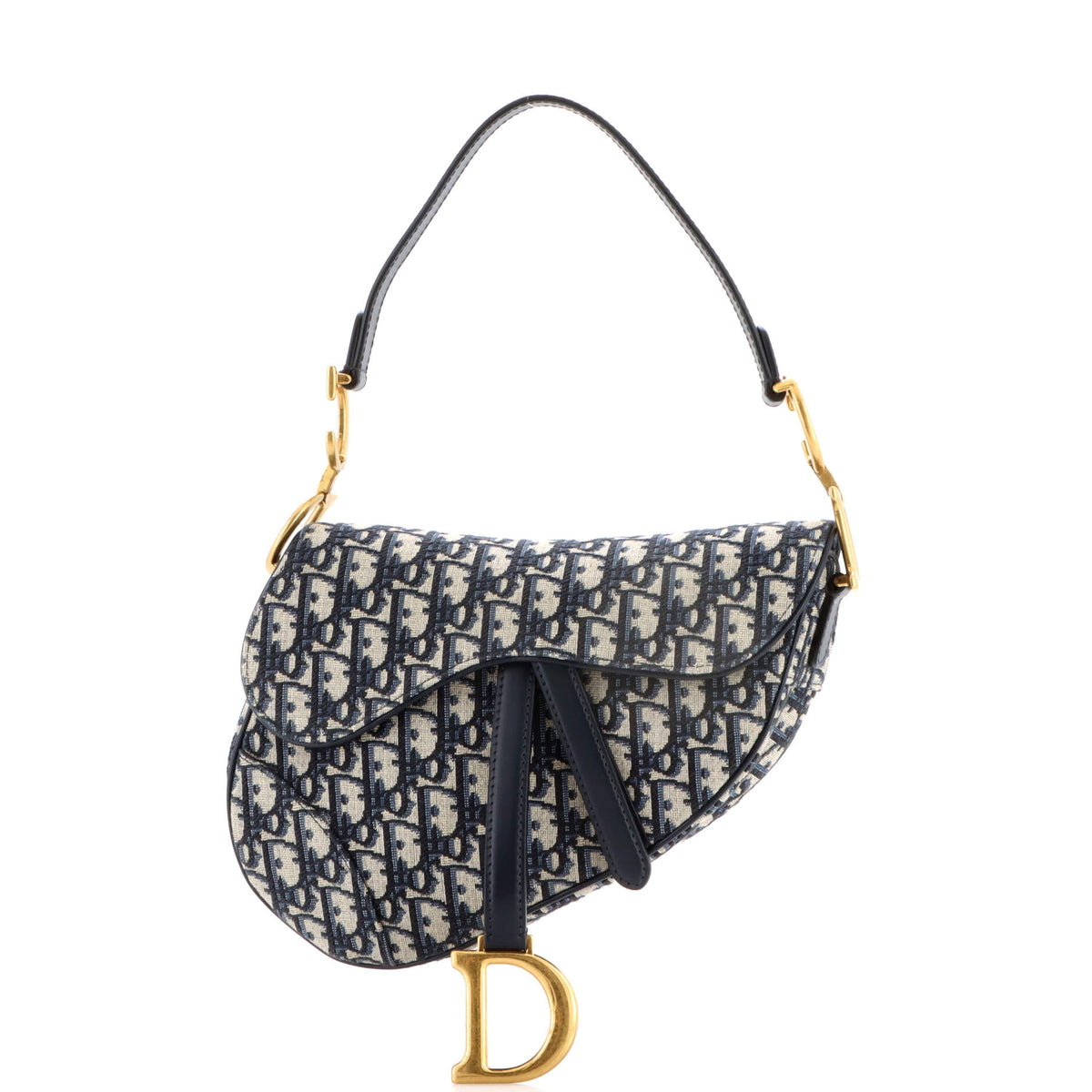 Christian Dior Saddle Handbag Oblique Canvas Medium