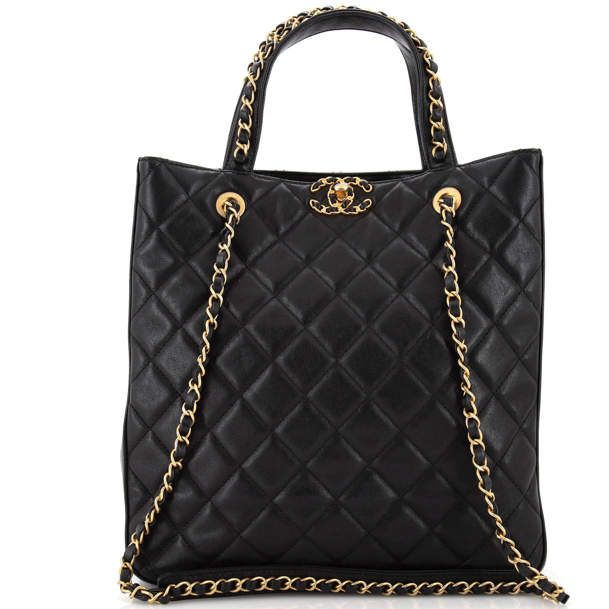 Chanel CHANEL Chain Infinity Shopping Tote Quilted Lambskin Large