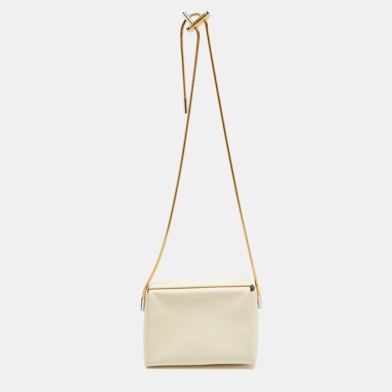 Marni Cream Leather Toggle Shoulder Bag