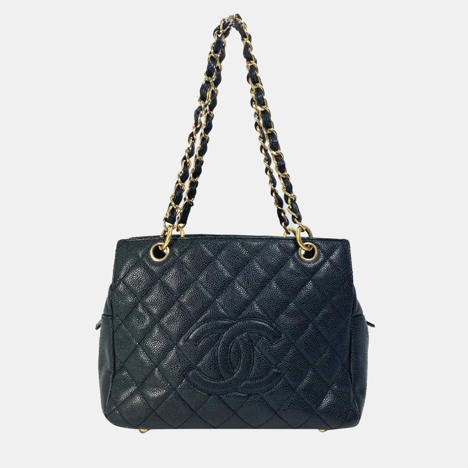 Chanel Sac fourre-tout de shopping Timeless CC en cuir caviar noir