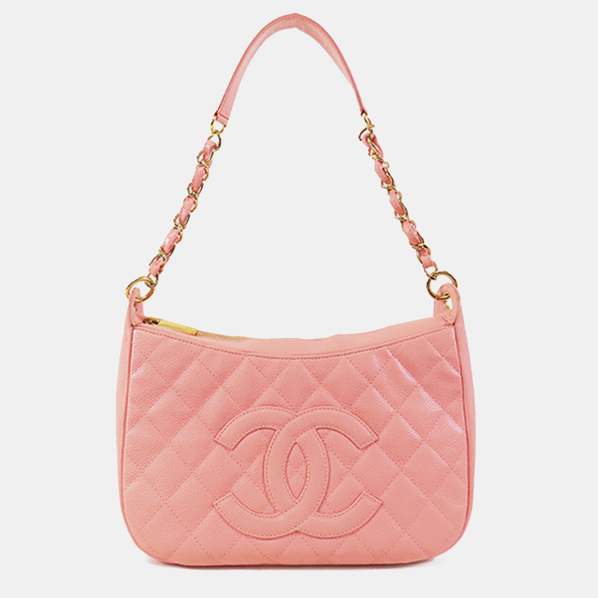 Chanel CC Quilted Caviar Shoulder Bag