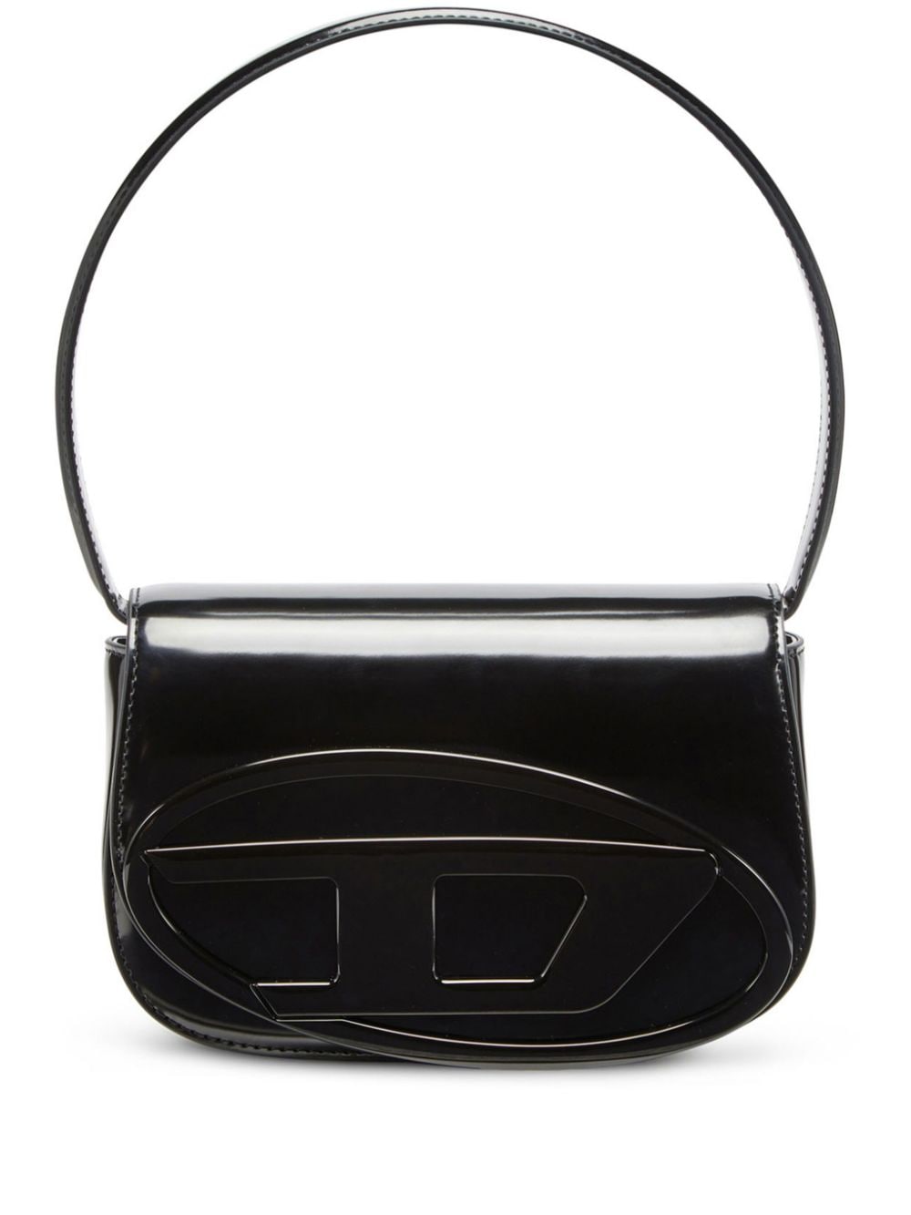 Diesel Women's Leather Foldover Top Handbag in Black | Size UNI | X08396 Color PS202T8013
