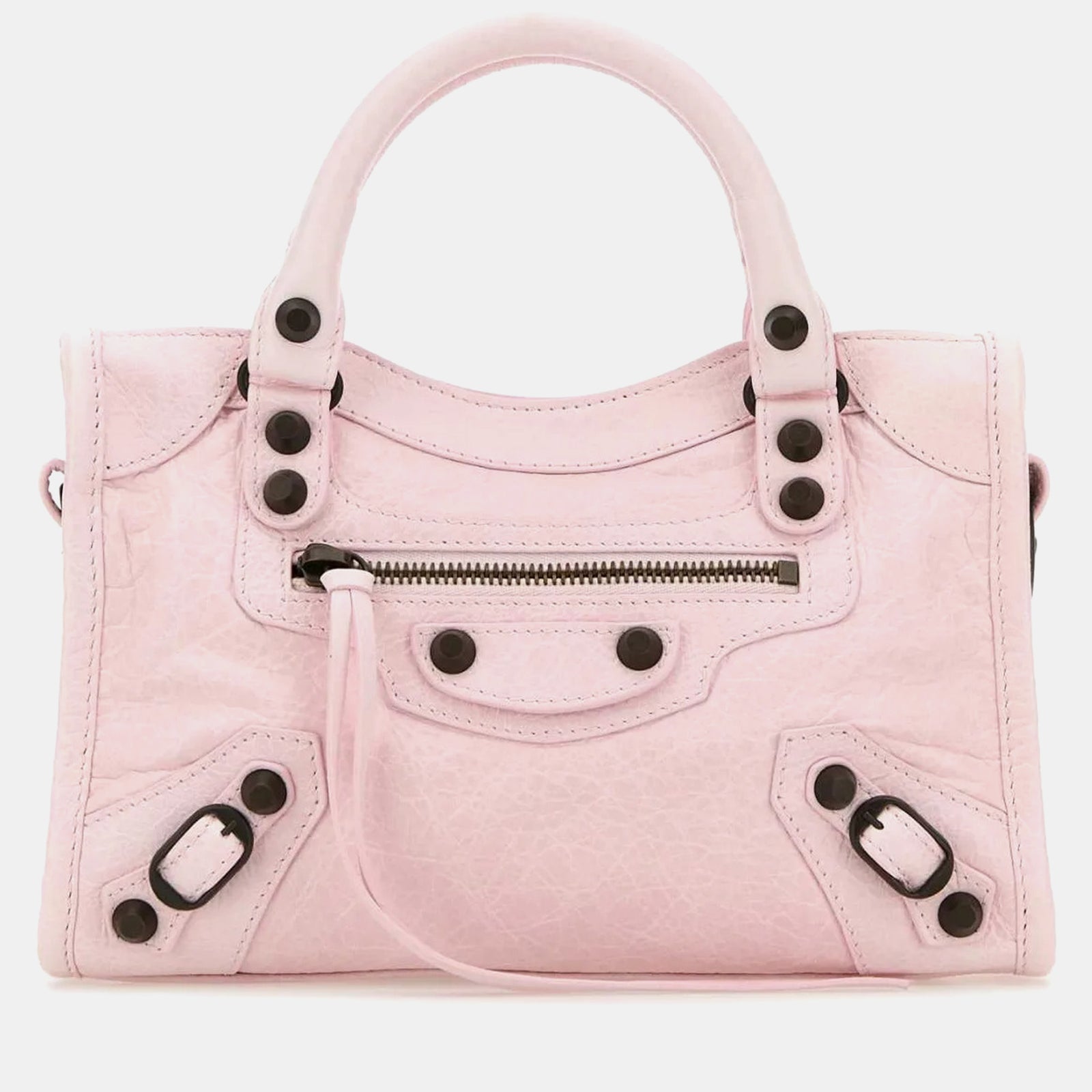 Balenciaga Mini-Le-City-Handtasche aus Leder in Hellrosa