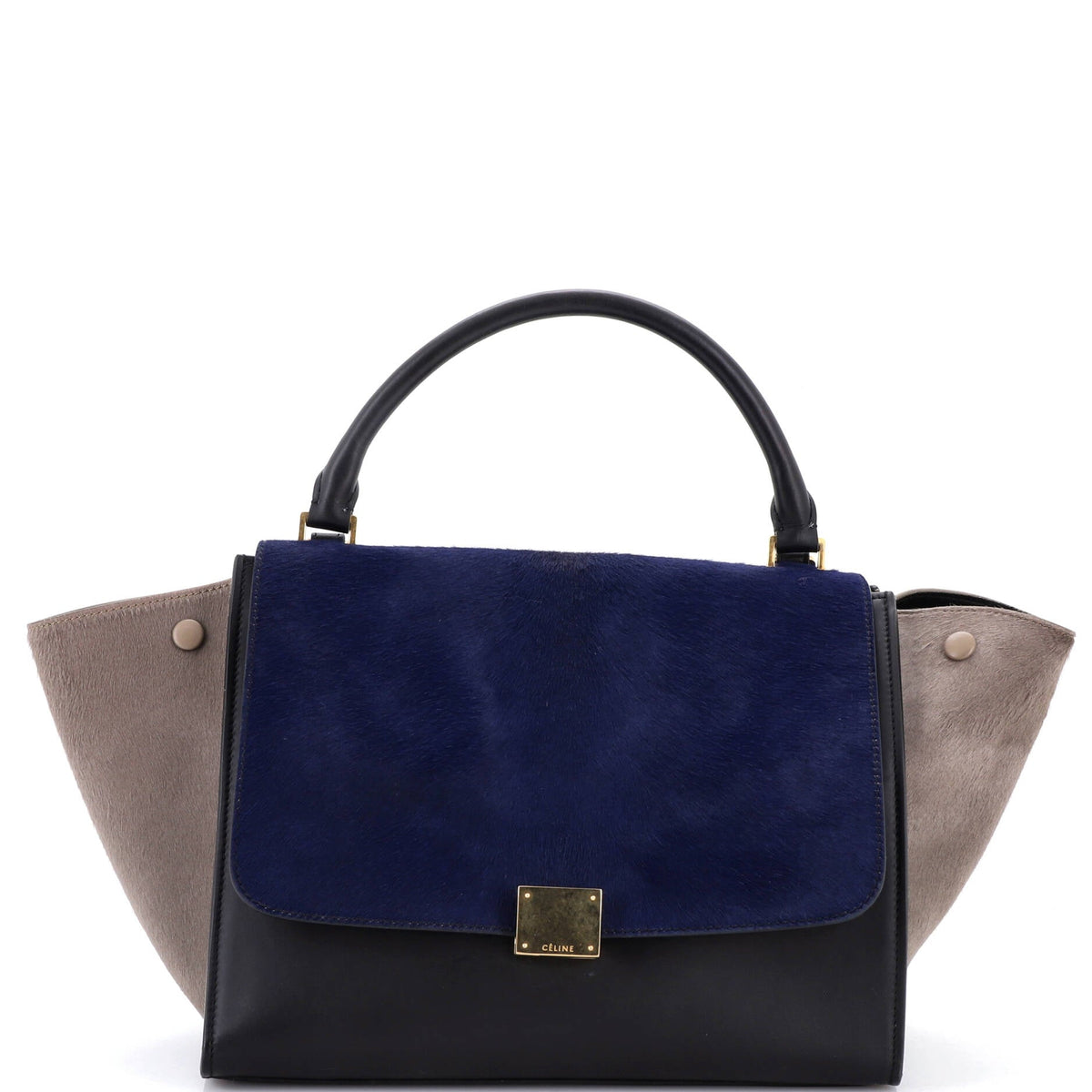 Celine CELINE Tricolor Trapeze Bag Pony Hair Medium