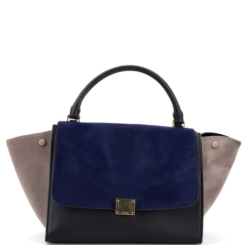 CELINE Tricolor Trapeze Bag Pony Hair Medium