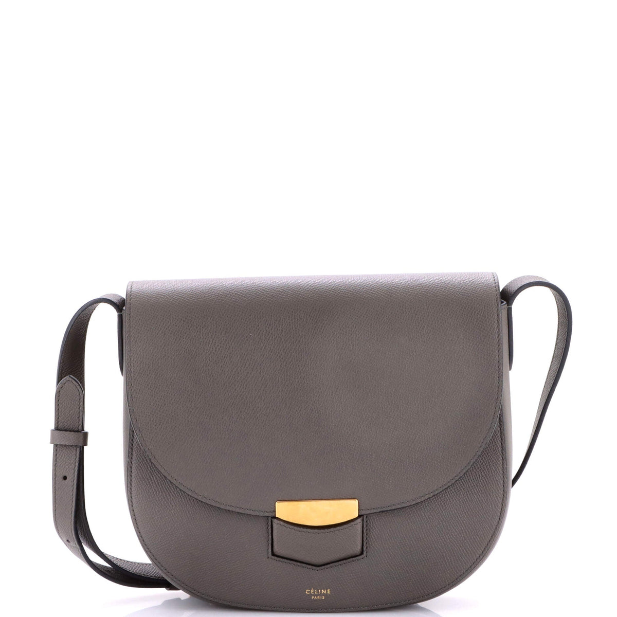 Celine CELINE Trotteur Crossbody Bag Grainy Leather Medium