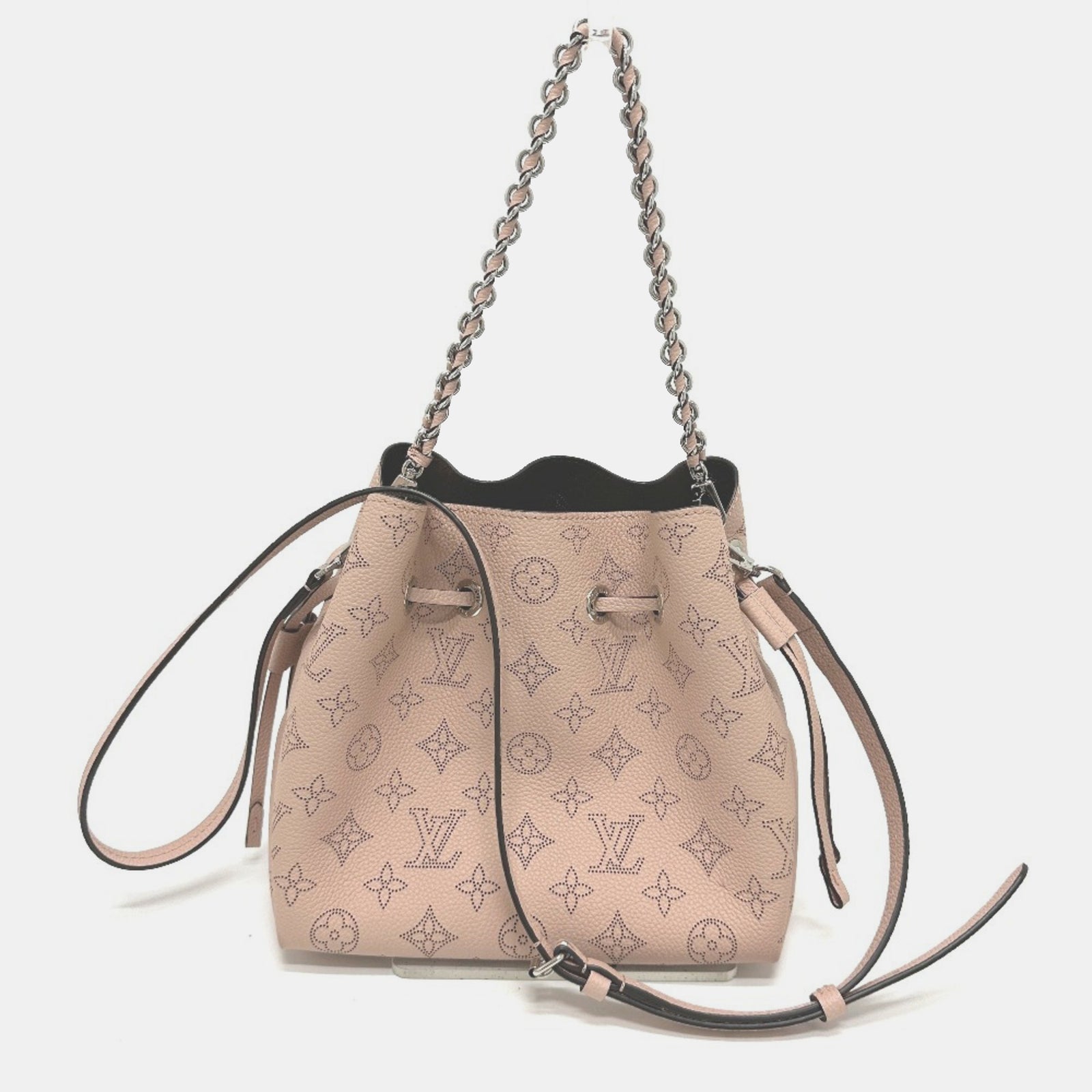 Louis Vuitton Sac fourre-tout Bella en cuir rose magnolia avec monogramme Mahina