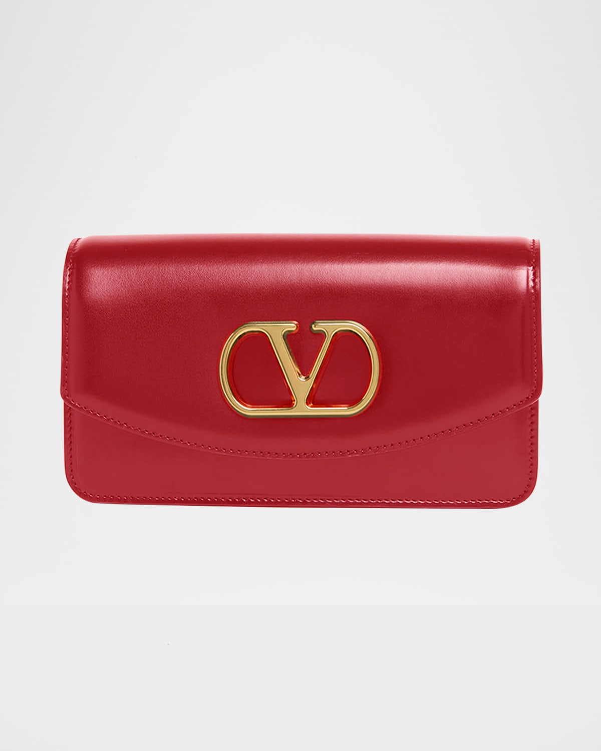 Valentino Vain Small VLOGO Leather Clutch Bag