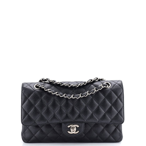 CHANEL Classic Double Flap Bag Quilted Caviar Medium