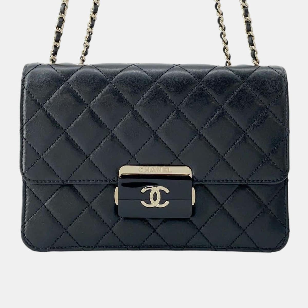 Chanel Black Leather Beauty Lock Flap Coco Mark Chain Shoulder Bag