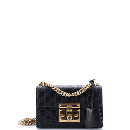 GUCCI Padlock Shoulder Bag Guccissima Leather Small