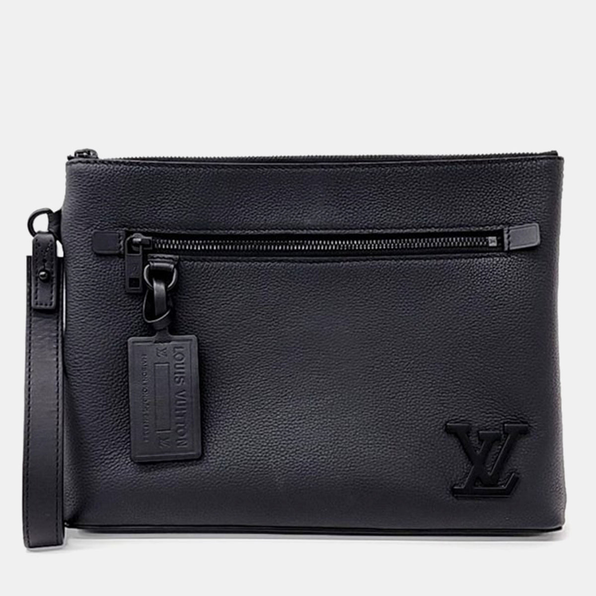 Louis Vuitton Black Leather Aerogram Pouch