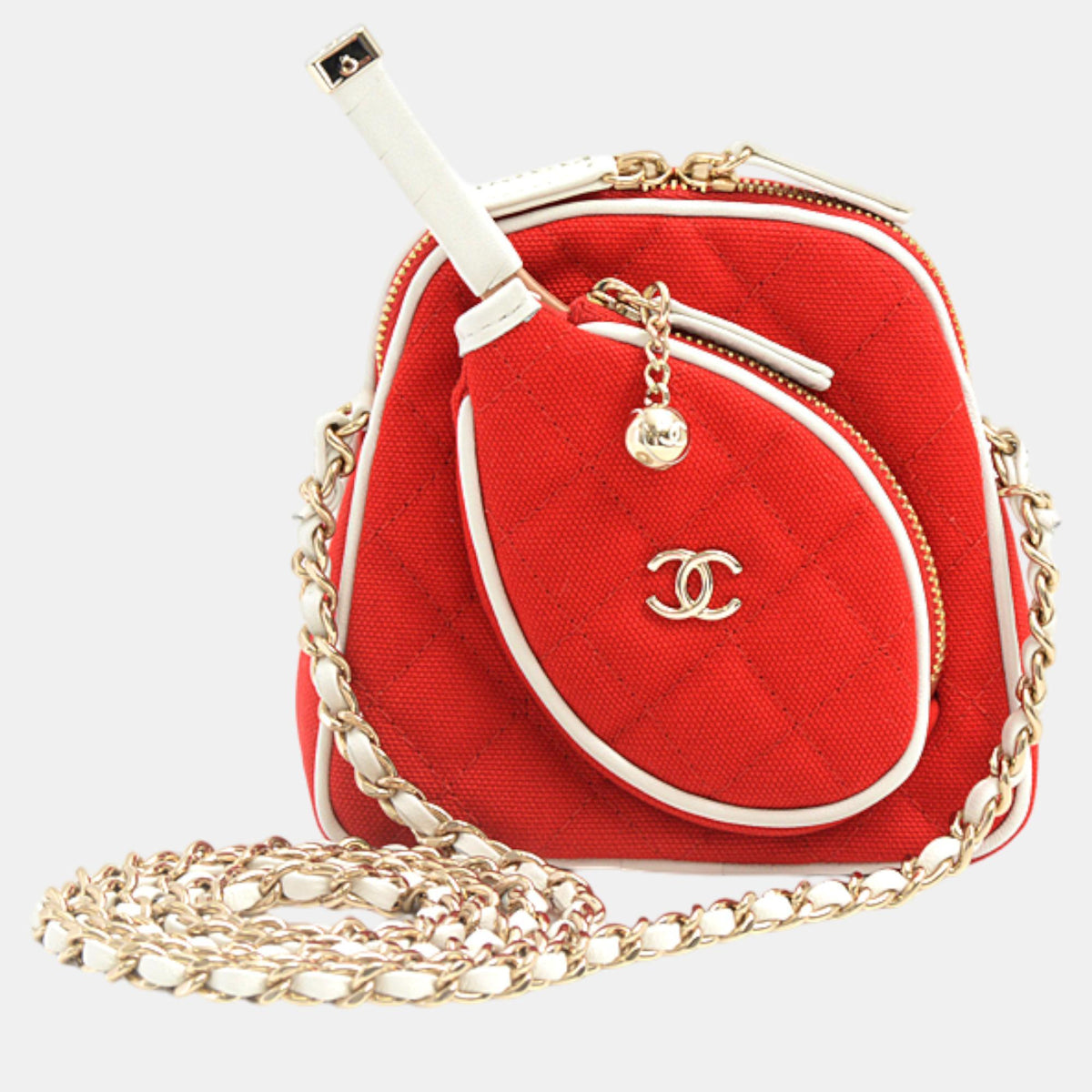 Chanel Red Canvas Coco Masters Mini Tennis Bag