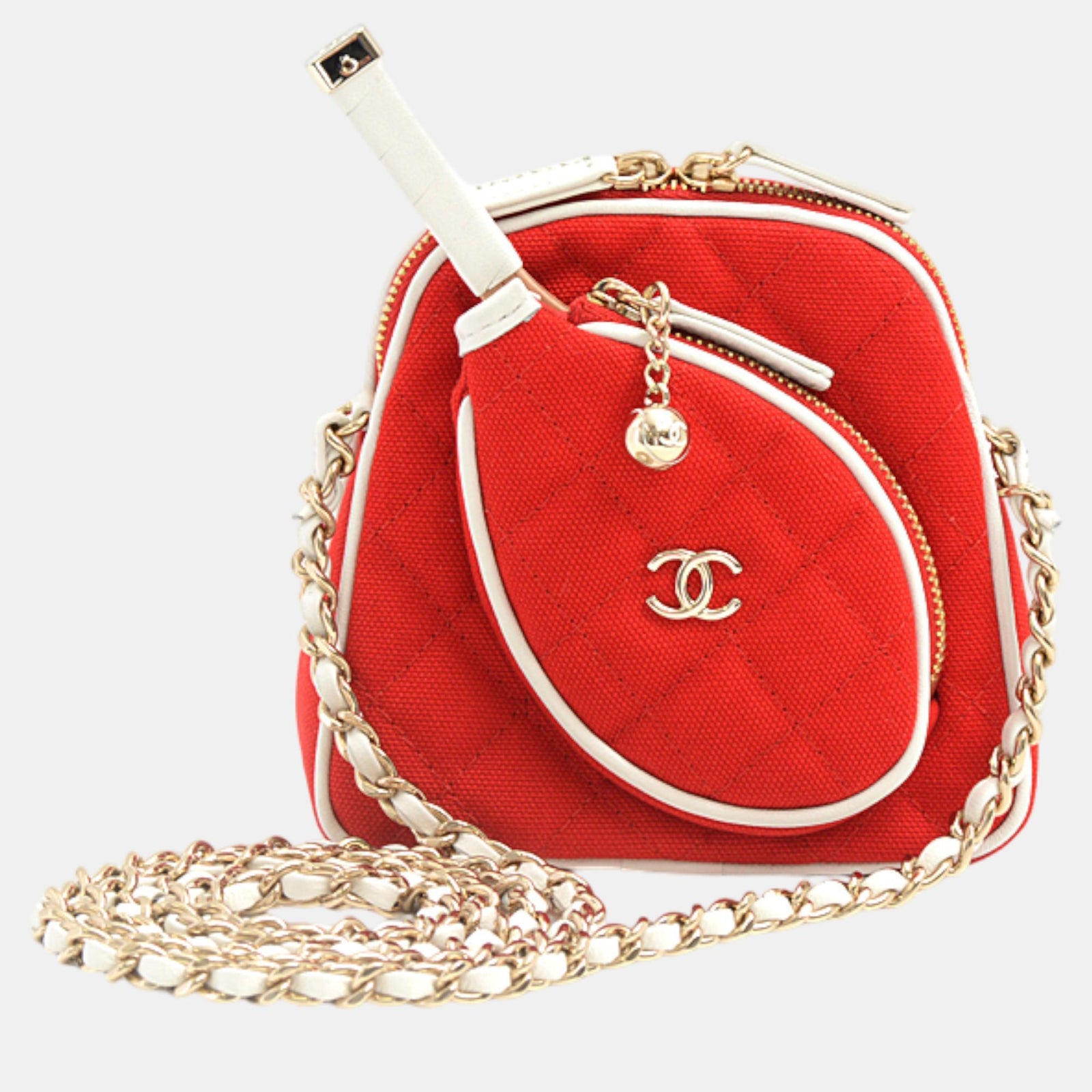 Chanel Rote Coco Masters Mini-Tennistasche aus Canvas