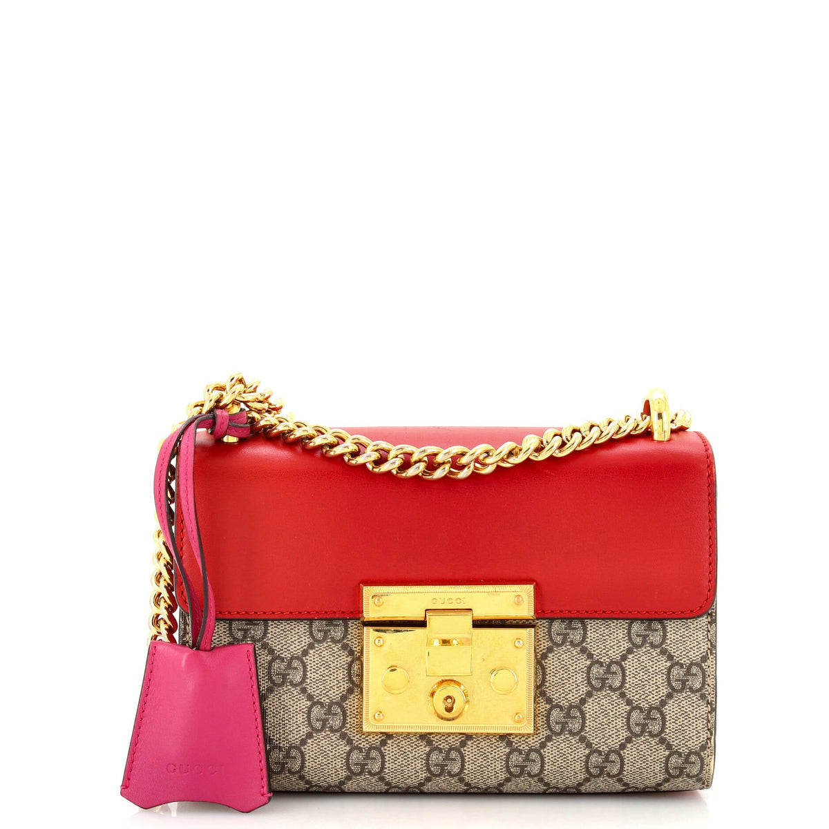 Gucci GUCCI Padlock Shoulder Bag GG Coated Canvas and Leather Small