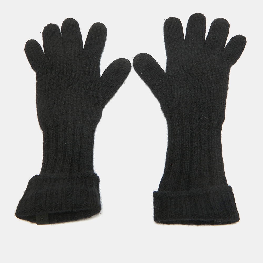 Gants en tricot cachemire noir M