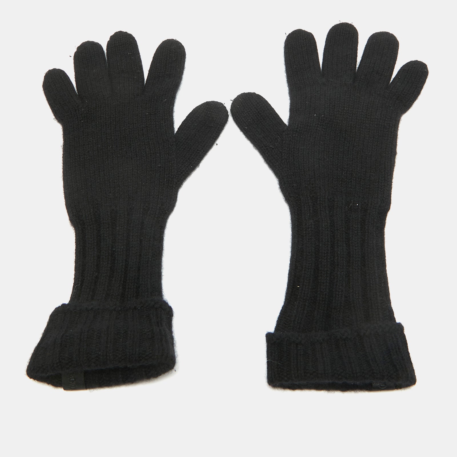 Giorgio Armani Black Cashmere Knit Gloves M