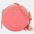 Pink CC Quilted Lambskin Pearl Crush Round Clutch with Chain