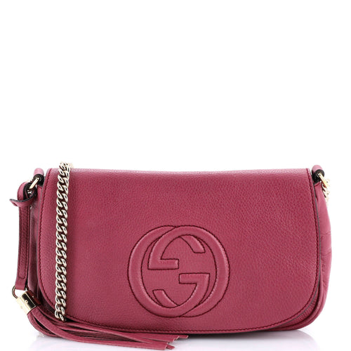 GUCCI Soho Chain Crossbody Bag Leather Medium
