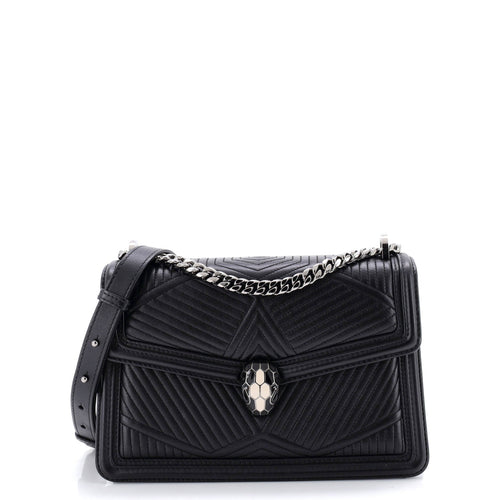 BVLGARI Serpenti Forever Shoulder Bag Quilted Leather Small
