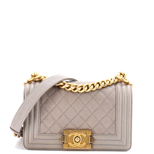 CHANEL Boy Flap Bag Quilted Caviar Small