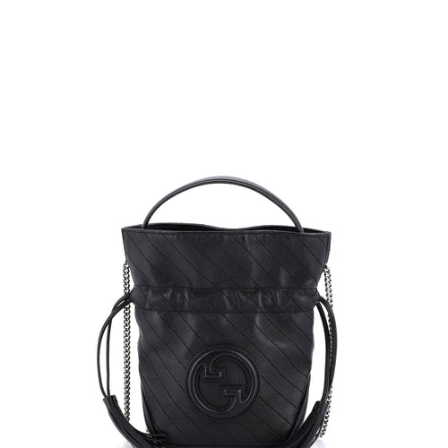 GUCCI Blondie NM Bucket Bag Diagonal Quilted Leather Mini