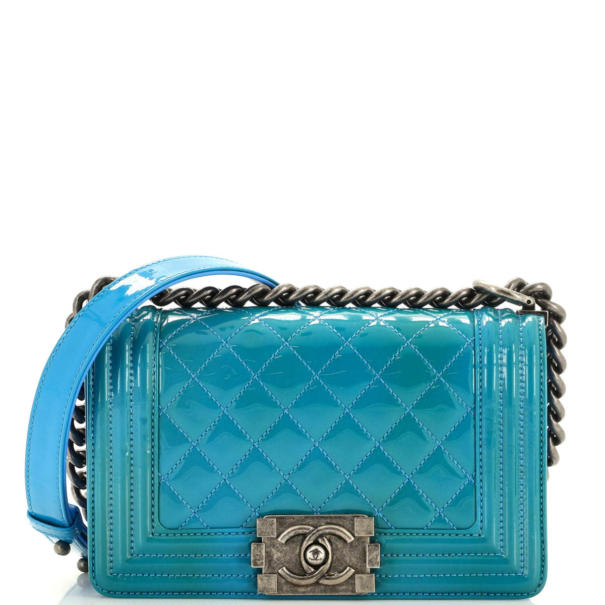 Chanel CHANEL Boy Flap Bag Quilted Patent Small