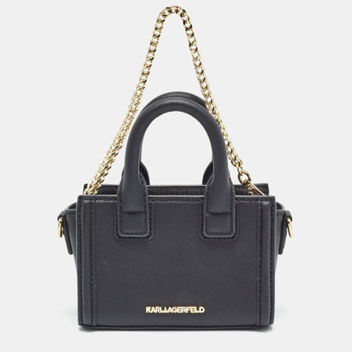 Black Saffiano Leather Micro K KLASSIK Tote