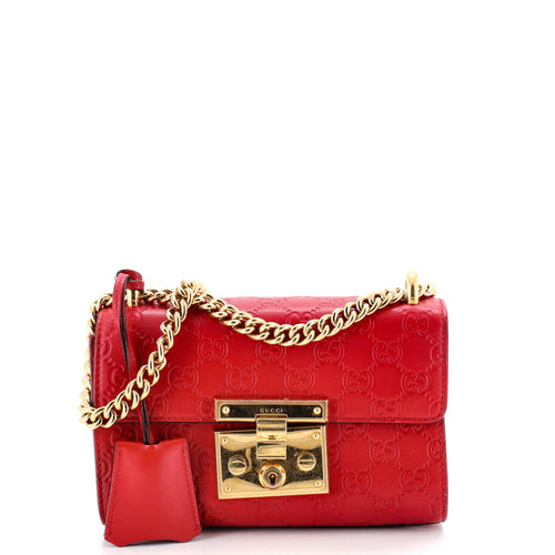 GUCCI Padlock Shoulder Bag Guccissima Leather Small
