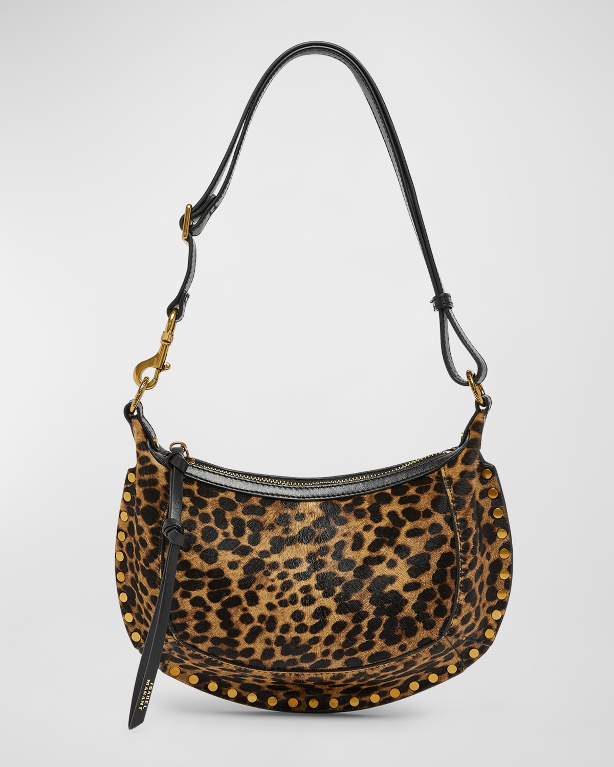 Isabel Marant Oskan Moon Cheetah Calf Hair Shoulder Bag