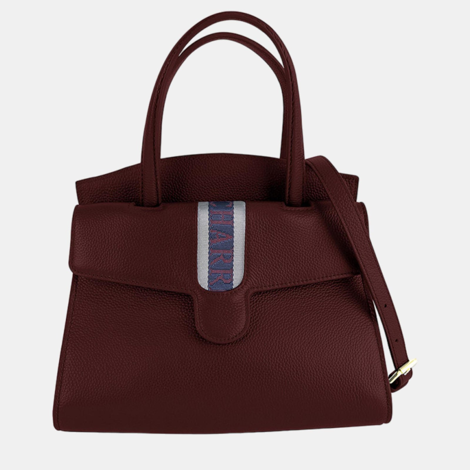 Charriol Bordeaux Leather Deauville Handbag