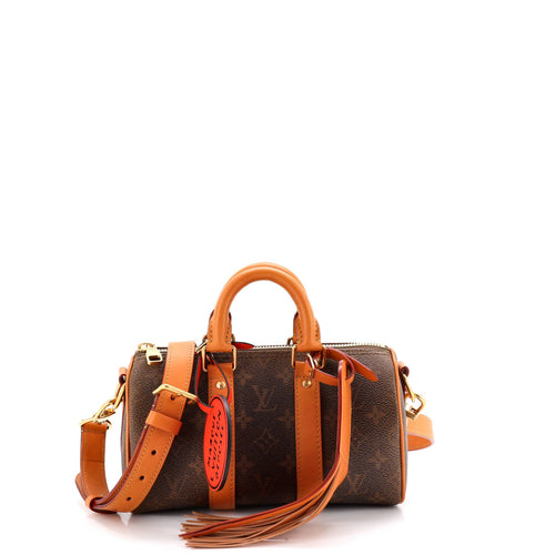 Keepall Bandouliere Bag Monogram Dust Leather 25
