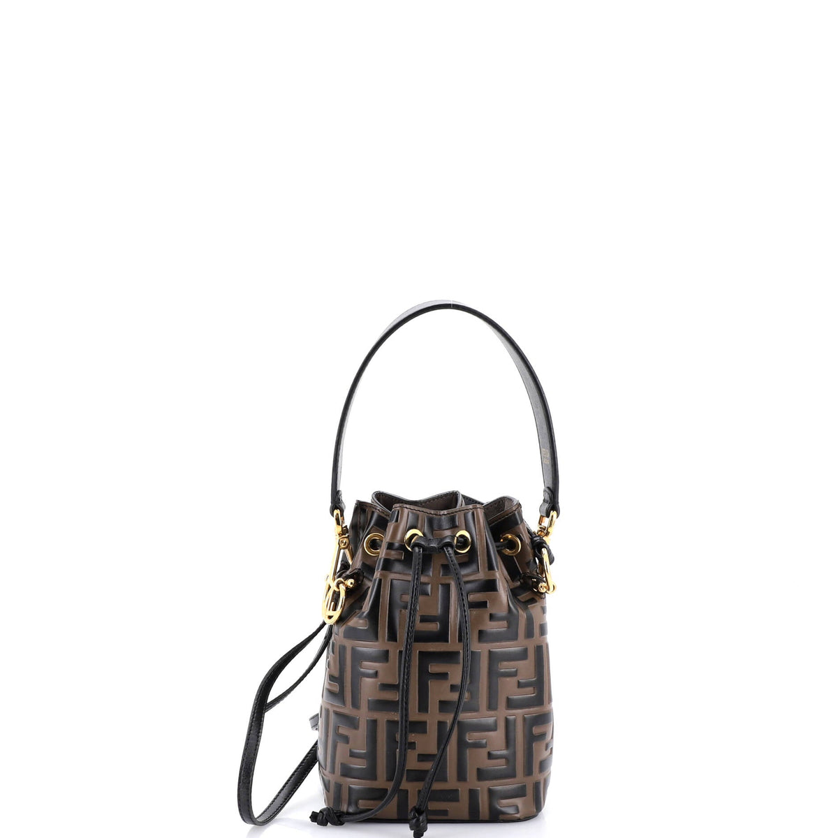 Fendi FENDI Mon Tresor Bucket Bag Zucca Embossed Leather Mini