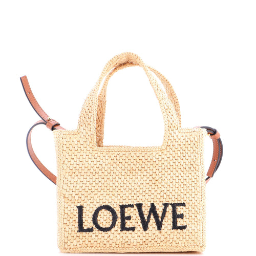 LOEWE Paula's Ibiza Logo Convertible Tote Raffia Small
