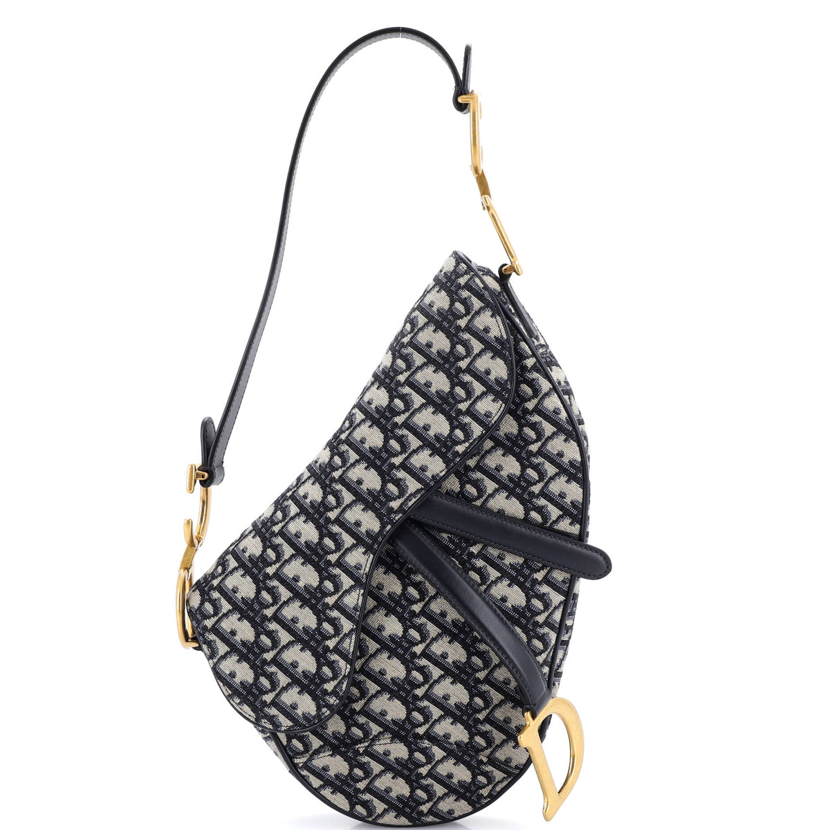 Christian Dior Saddle Handbag Oblique Canvas Medium