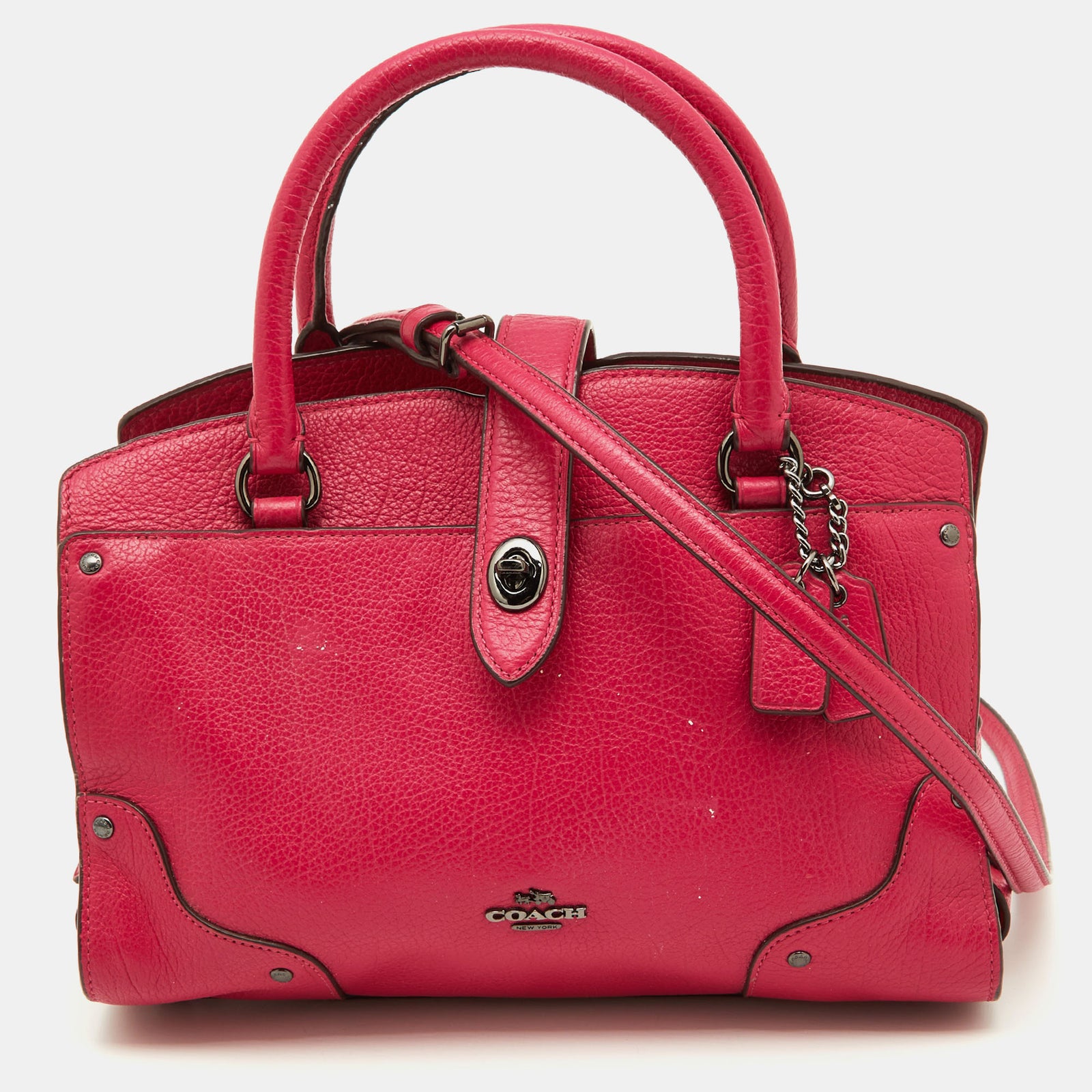 Coach Pink Leather Mercer 24 Satchel