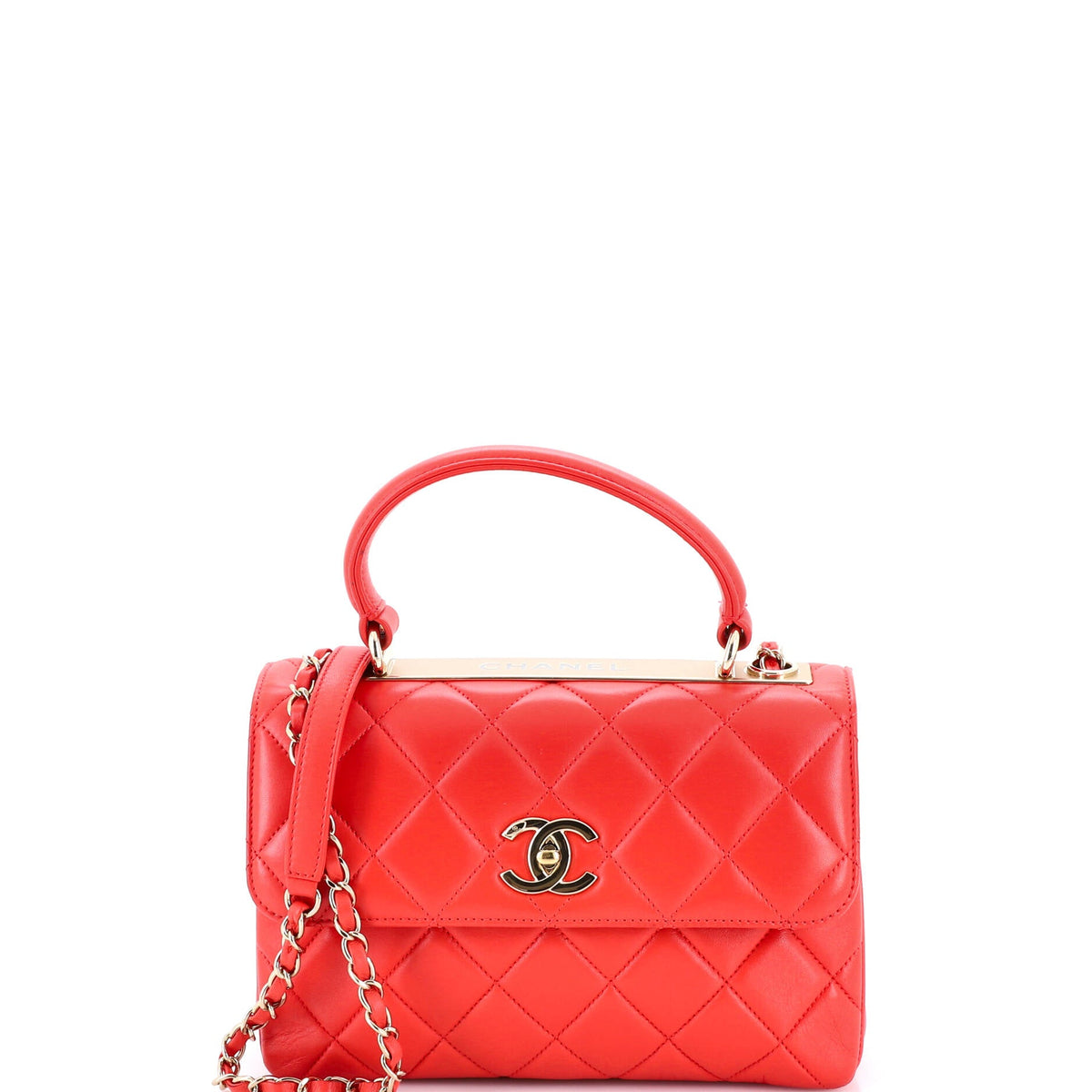 Chanel CHANEL Trendy CC Top Handle Bag Quilted Lambskin Small