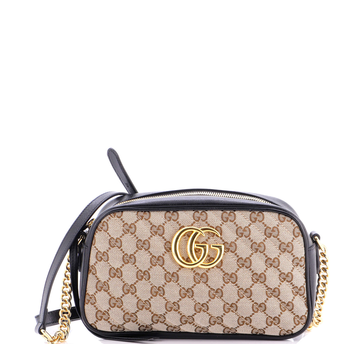 Gucci GUCCI GG Marmont Shoulder Bag Diagonal Quilted GG Canvas with Leather Small