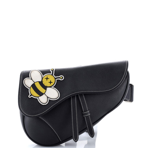 KAWS Saddle Crossbody Bag Leather with Applique