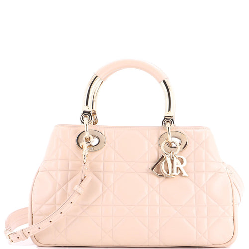 Lady 95.22 Bag Cannage Embossed Leather Medium
