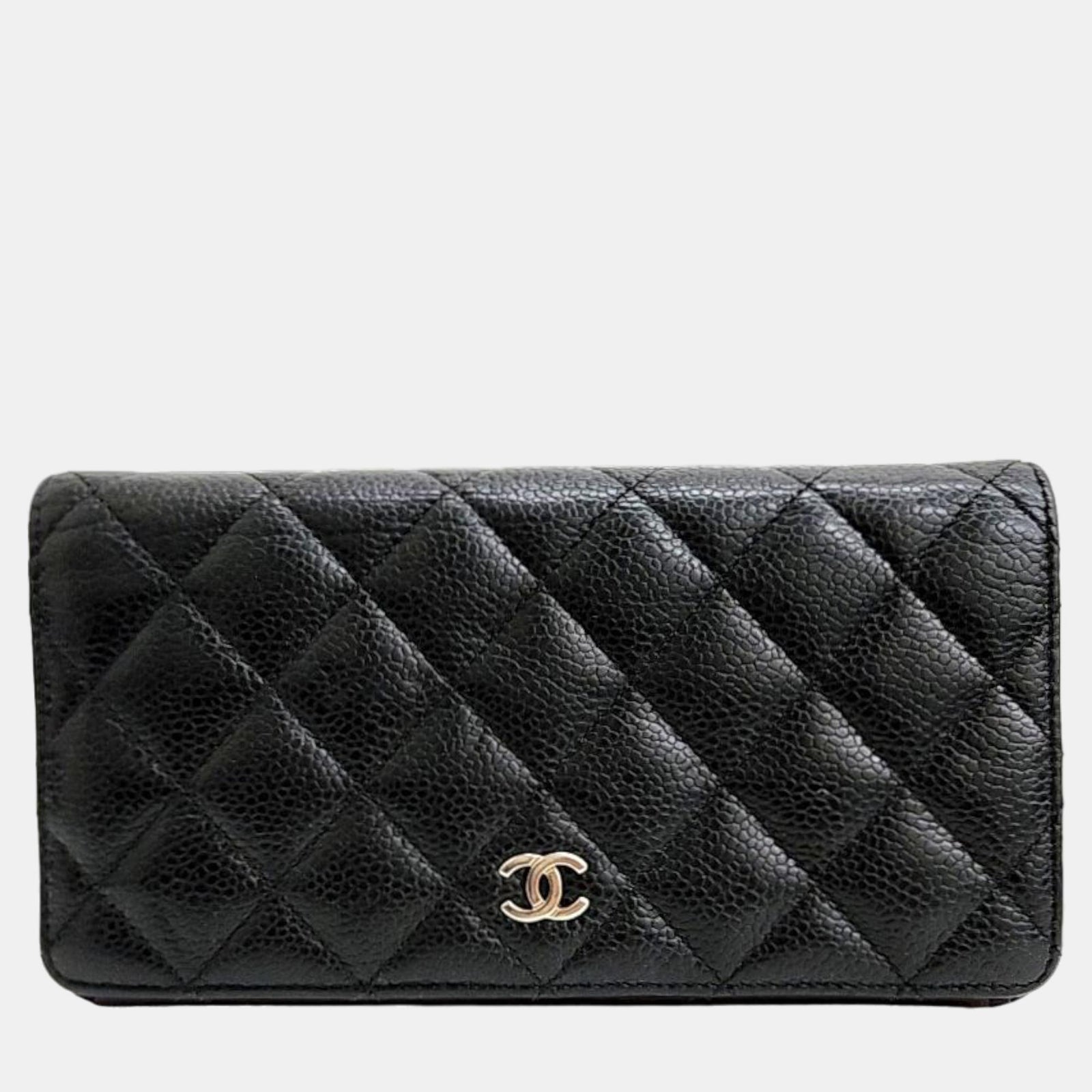 Chanel Black caviar long wallet