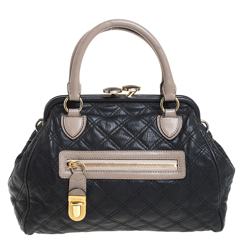 Marc Jacobs Black Quilted Leather Mini Stam Satchel