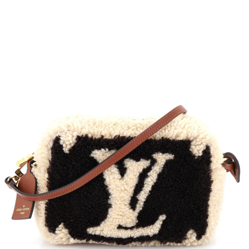 Beach Pouch Monogram Giant Teddy Fleece