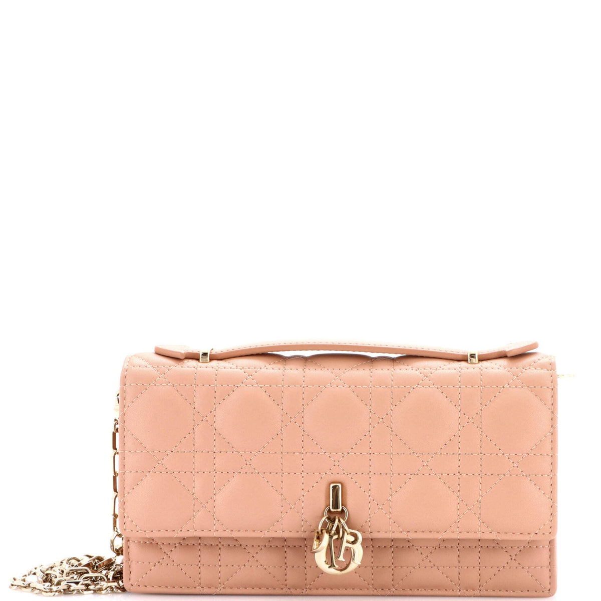 Christian Dior My Dior Top Handle Flap Bag Cannage Quilt Lambskin Mini