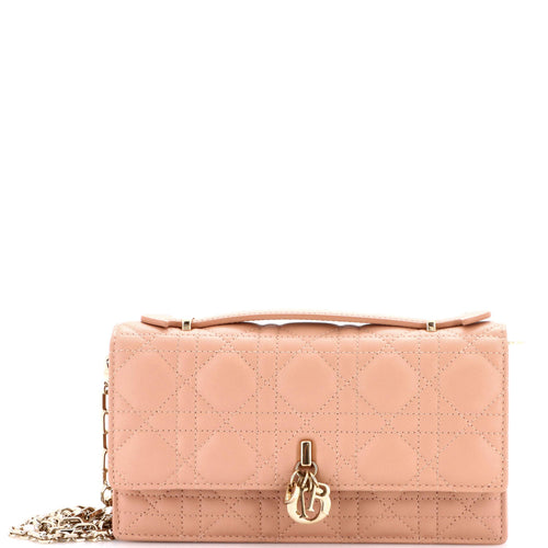 My Dior Top Handle Flap Bag Cannage Quilt Lambskin Mini